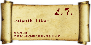 Leipnik Tibor névjegykártya